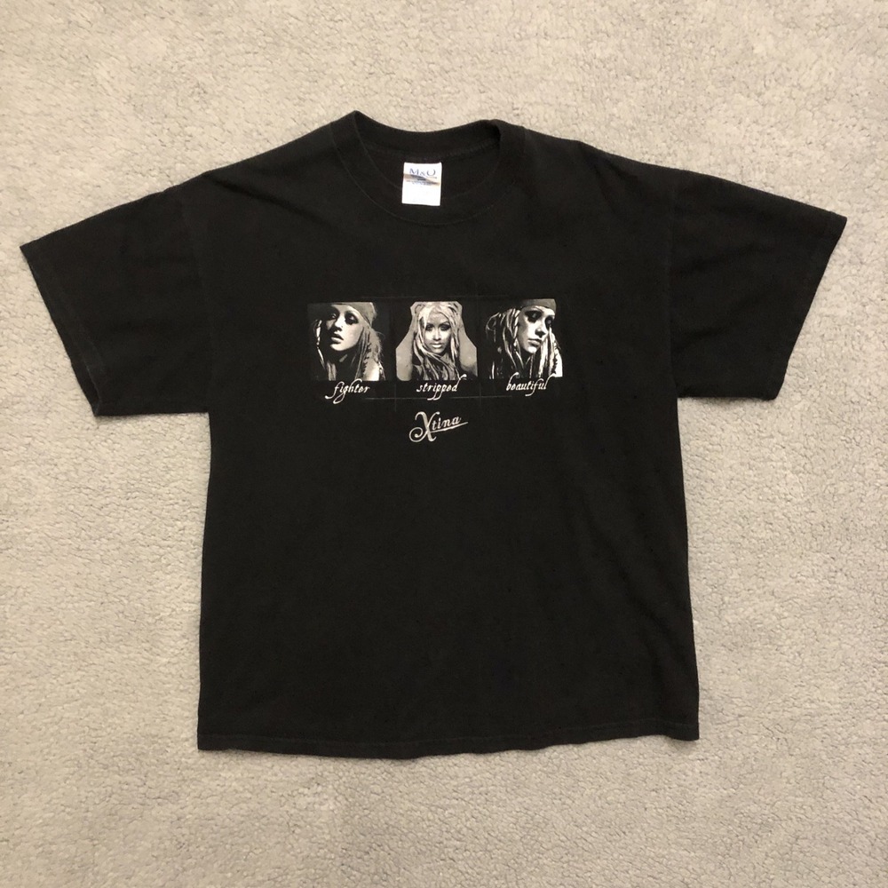 Vintage Xtina Christina Aguilera T-Shirt Size Large Music Y2K Pop Music